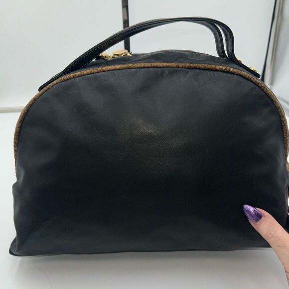 Borbonese Redwall Soft Leather Dome Bag - Picture 5 of 13